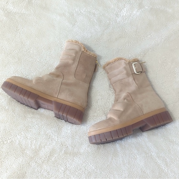 ▫️Free People Sand Suede  Faux Fur Fable Platform Boots ▫️ - Picture 5 of 14